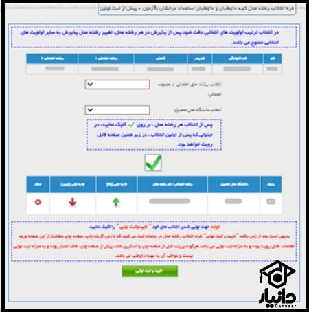 فرم انتخاب رشته ارشد وزارت بهداشت با آزمون