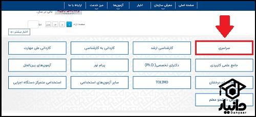 سایت کنکور های سازمان سنجش